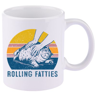 Cat Rolling Fatties 11oz C Handle Ceramic Mug