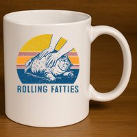 Cat Rolling Fatties 11oz C Handle Ceramic Mug