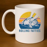 Cat Rolling Fatties 11oz C Handle Ceramic Mug
