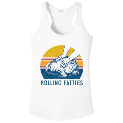Cat Rolling Fatties Ladies PosiCharge Competitor Racerback Tank