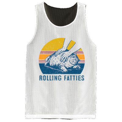 Cat Rolling Fatties Mesh Reversible Basketball Jersey Tank