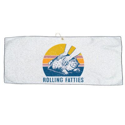 Cat Rolling Fatties Large Microfiber Waffle Golf Towel