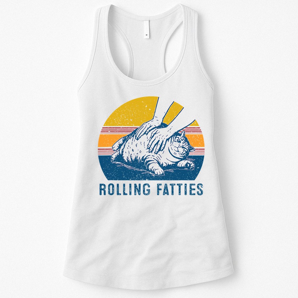 Cat Rolling Fatties Womens Tank Top