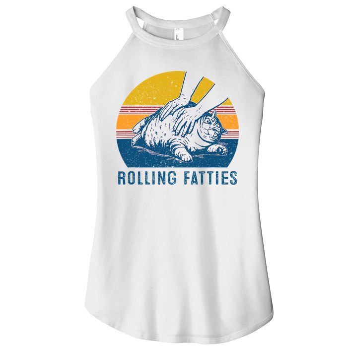 Cat Rolling Fatties Women's Perfect Tri Rocker Tank