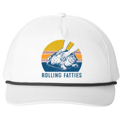 Cat Rolling Fatties Snapback Five-Panel Rope Hat