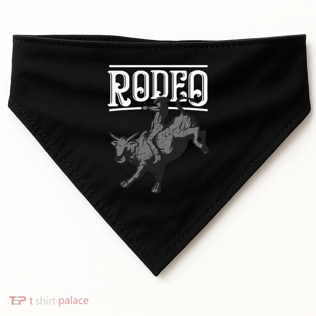 Cool Rodeo Funny Bull Rider Cowboy Cattle Ride Lover Outfit USA-Made Doggie Bandana