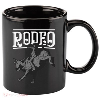 Cool Rodeo Funny Bull Rider Cowboy Cattle Ride Lover Outfit 11oz C Handle Ceramic Mug