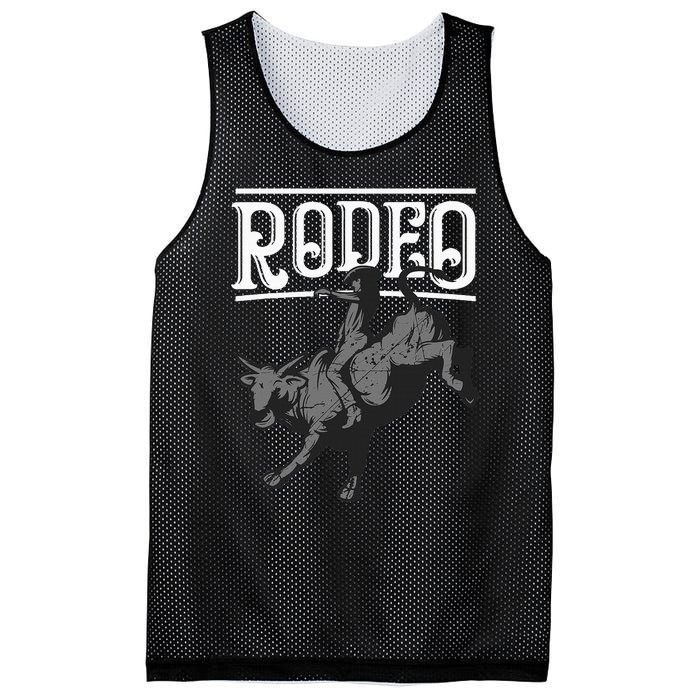 Cool Rodeo Funny Bull Rider Cowboy Cattle Ride Lover Outfit Mesh Reversible Basketball Jersey Tank