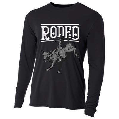 Cool Rodeo Funny Bull Rider Cowboy Cattle Ride Lover Outfit Cooling Performance Long Sleeve Crew