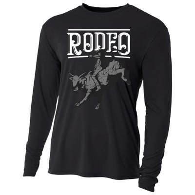 Cool Rodeo Funny Bull Rider Cowboy Cattle Ride Lover Outfit Cooling Performance Long Sleeve Crew