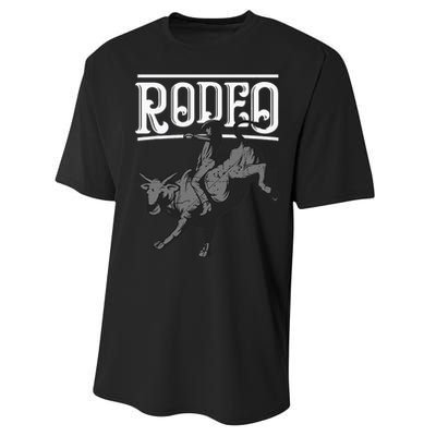 Cool Rodeo Funny Bull Rider Cowboy Cattle Ride Lover Outfit Performance Sprint T-Shirt