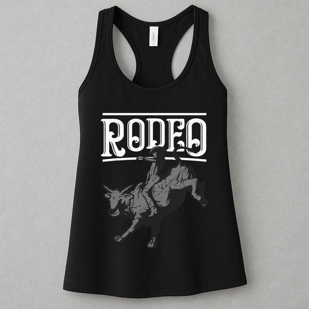 Cool Rodeo Funny Bull Rider Cowboy Cattle Ride Lover Outfit Womens Tank Top