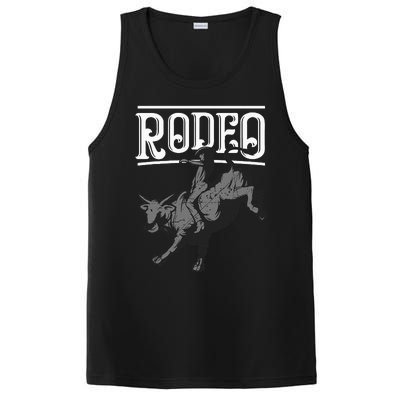 Cool Rodeo Funny Bull Rider Cowboy Cattle Ride Lover Outfit PosiCharge Competitor Tank