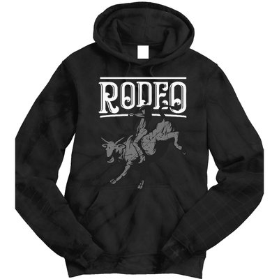 Cool Rodeo Funny Bull Rider Cowboy Cattle Ride Lover Outfit Tie Dye Hoodie