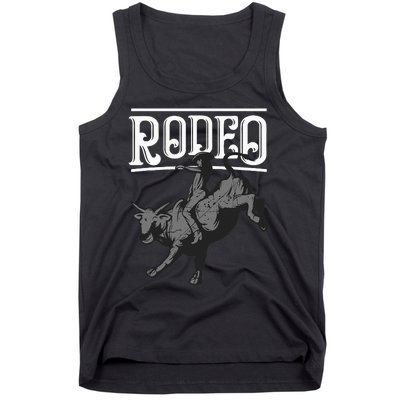 Cool Rodeo Funny Bull Rider Cowboy Cattle Ride Lover Outfit Tank Top