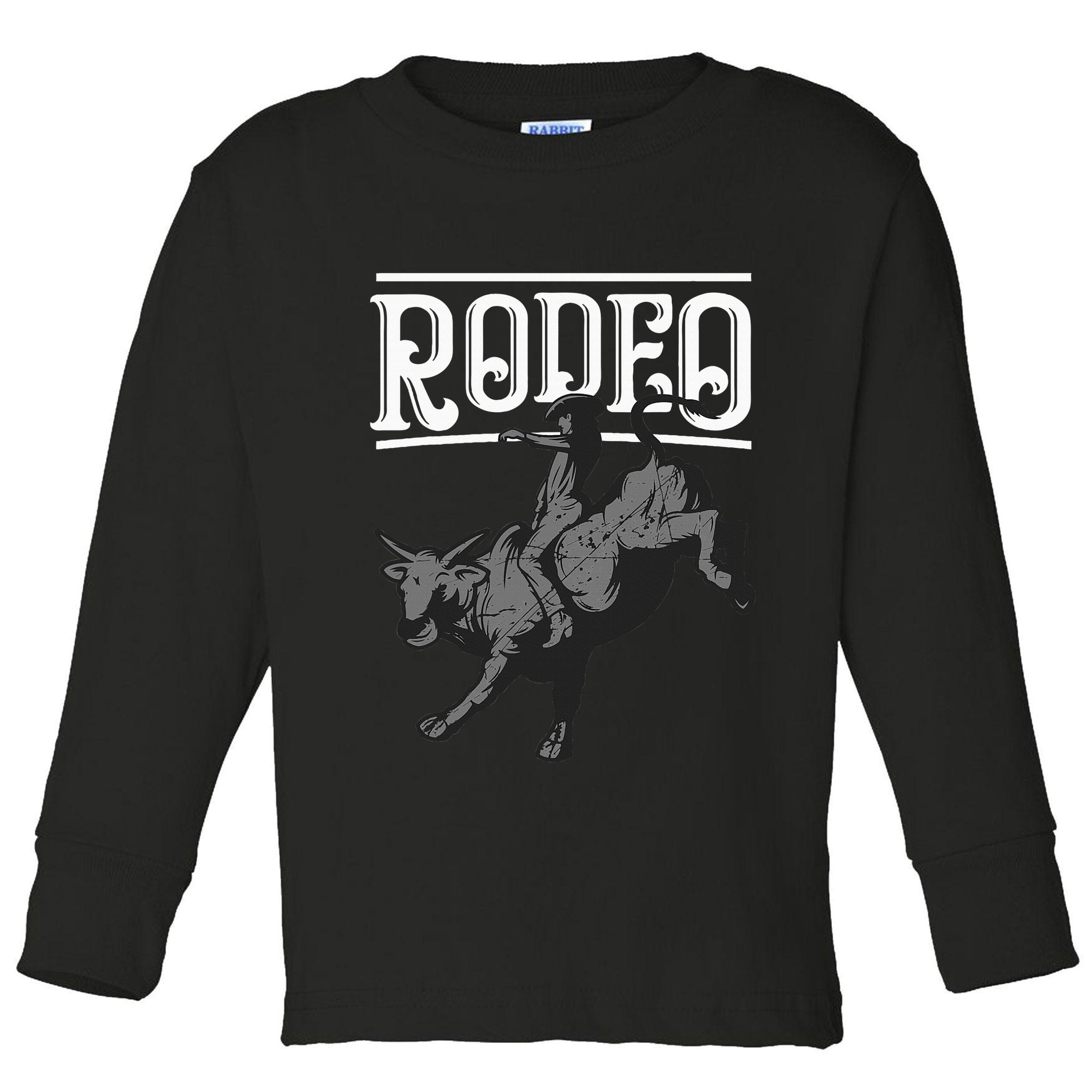 Cool Rodeo Funny Bull Rider Cowboy Cattle Ride Lover Outfit Toddler Long Sleeve Shirt