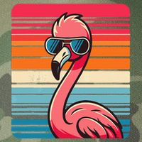 Cool Retro Flamingo In Sunglasses 70s 80s 90s Funny Flamingo Legacy Tie Dye Trucker Hat