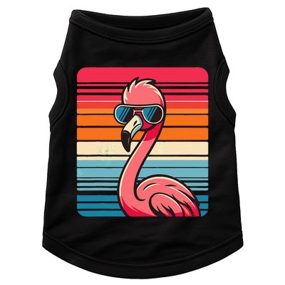 Cool Retro Flamingo In Sunglasses 70s 80s 90s Funny Flamingo Doggie Tank