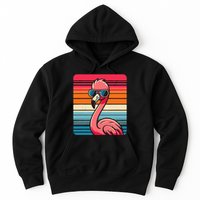 Cool Retro Flamingo In Sunglasses 70s 80s 90s Funny Flamingo Hoodie