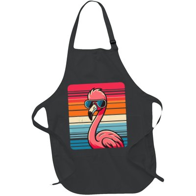 Cool Retro Flamingo In Sunglasses 70s 80s 90s Funny Flamingo Apron