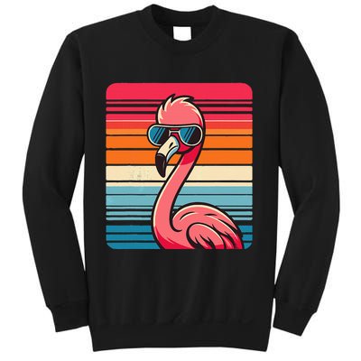 Cool Retro Flamingo In Sunglasses 70s 80s 90s Funny Flamingo Sweatshirt