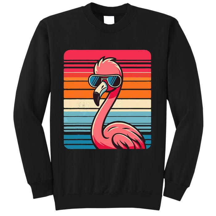Cool Retro Flamingo In Sunglasses 70s 80s 90s Funny Flamingo Sweatshirt