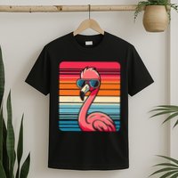 Cool Retro Flamingo In Sunglasses 70s 80s 90s Funny Flamingo T-Shirt