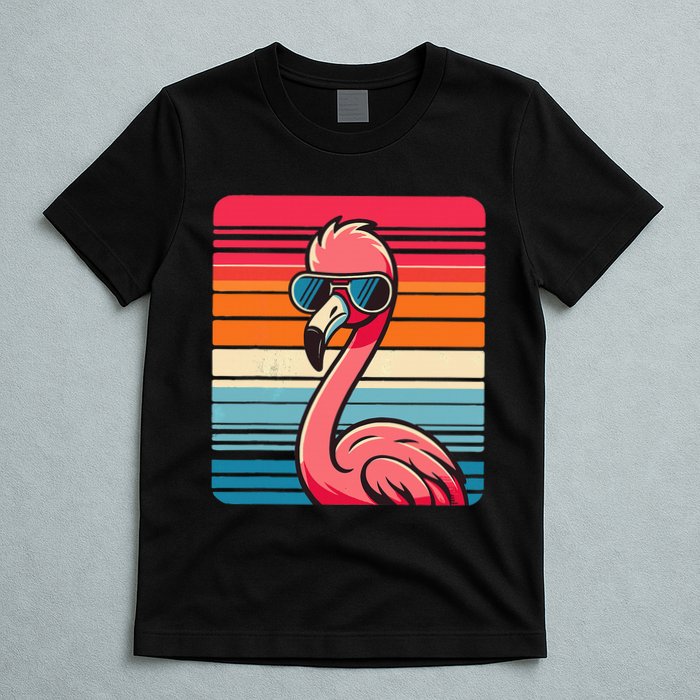 Cool Retro Flamingo In Sunglasses 70s 80s 90s Funny Flamingo T-Shirt