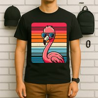 Cool Retro Flamingo In Sunglasses 70s 80s 90s Funny Flamingo T-Shirt