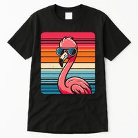 Cool Retro Flamingo In Sunglasses 70s 80s 90s Funny Flamingo Tall T-Shirt