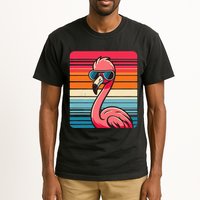Cool Retro Flamingo In Sunglasses 70s 80s 90s Funny Flamingo Tall T-Shirt