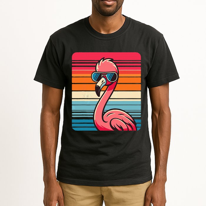 Cool Retro Flamingo In Sunglasses 70s 80s 90s Funny Flamingo Tall T-Shirt