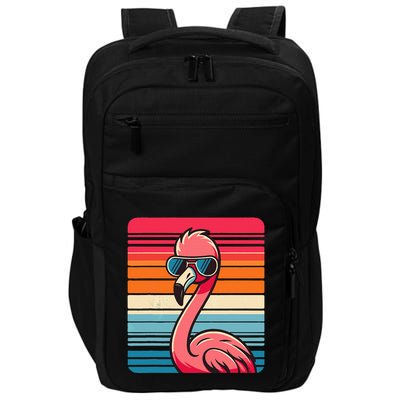 Cool Retro Flamingo In Sunglasses 70s 80s 90s Funny Flamingo Impact Tech Backpack
