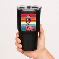 Cool Retro Flamingo In Sunglasses 70s 80s 90s Funny Flamingo Tumbler