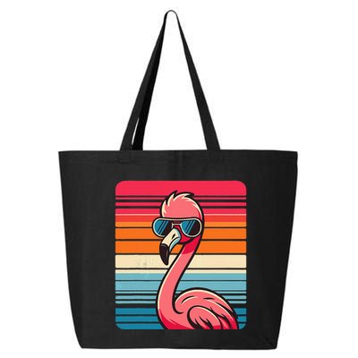 Cool Retro Flamingo In Sunglasses 70s 80s 90s Funny Flamingo 25L Jumbo Tote