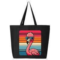 Cool Retro Flamingo In Sunglasses 70s 80s 90s Funny Flamingo 25L Jumbo Tote