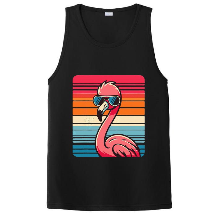 Cool Retro Flamingo In Sunglasses 70s 80s 90s Funny Flamingo PosiCharge Competitor Tank