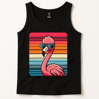 Cool Retro Flamingo In Sunglasses 70s 80s 90s Funny Flamingo Tank Top
