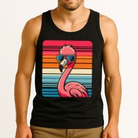 Cool Retro Flamingo In Sunglasses 70s 80s 90s Funny Flamingo Tank Top