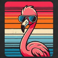 Cool Retro Flamingo In Sunglasses 70s 80s 90s Funny Flamingo Golf Towel