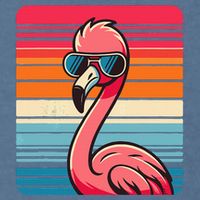 Cool Retro Flamingo In Sunglasses 70s 80s 90s Funny Flamingo Garment-Dyed Sweatshirt