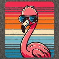 Cool Retro Flamingo In Sunglasses 70s 80s 90s Funny Flamingo Cotton Canvas Backpack