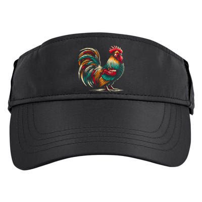 Colorful Rooster Funny Gift Adult Drive Performance Visor