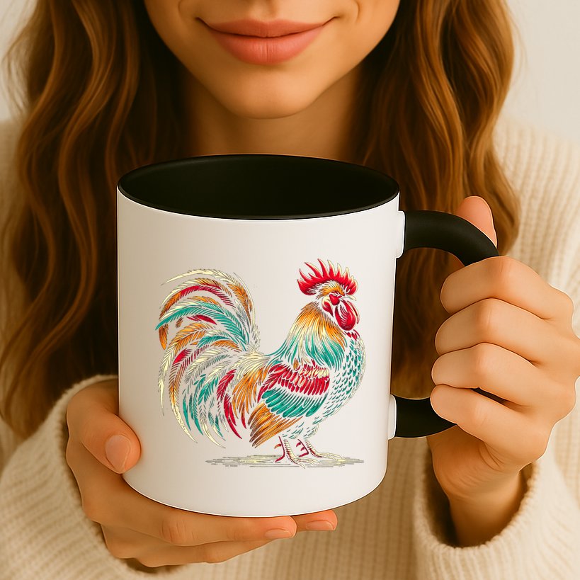 Colorful Rooster Funny Gift Mug