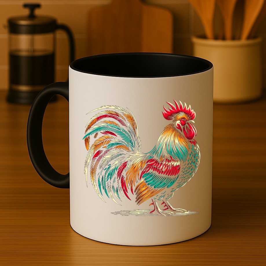 Colorful Rooster Funny Gift Mug