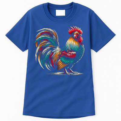 Colorful Rooster Funny Gift Tall T-Shirt