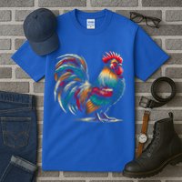 Colorful Rooster Funny Gift Tall T-Shirt