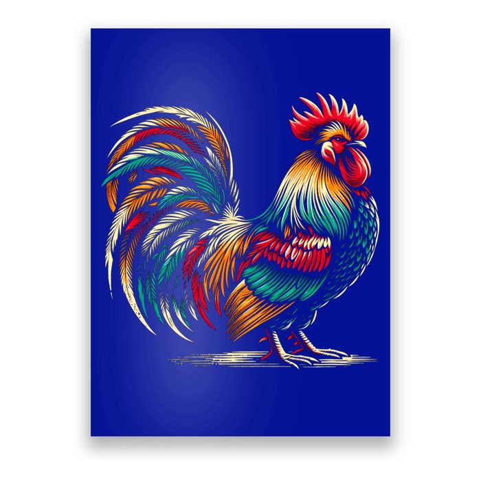 Colorful Rooster Funny Gift Poster