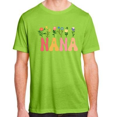 Cute Retro Floral Nana Adult ChromaSoft Performance T-Shirt