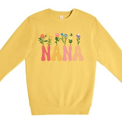 Cute Retro Floral Nana Premium Crewneck Sweatshirt